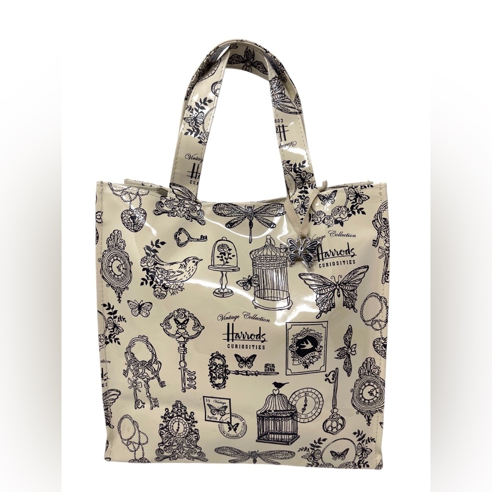 Harrods vintage collection curiosities patent leather tote bag